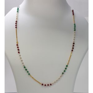 18k gold multicolor beads chain