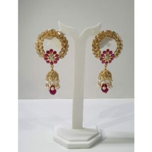 18k Gold fancy erings with moti and ruby
