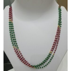 18k gold colourful beaded chain