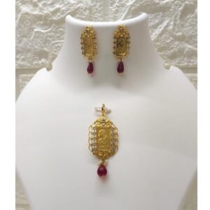18k gold traditional gold coinlight weight pendant set