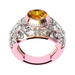 Rose Gold Citrine Cocktail Ring