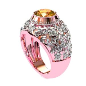 Rose Gold Citrine Cocktail Ring
