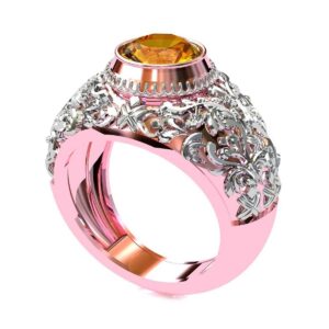 Rose Gold Citrine Cocktail Ring