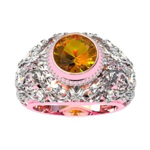 Rose Gold Citrine Cocktail Ring