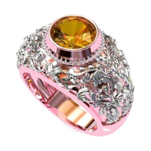 Rose Gold Citrine Cocktail Ring