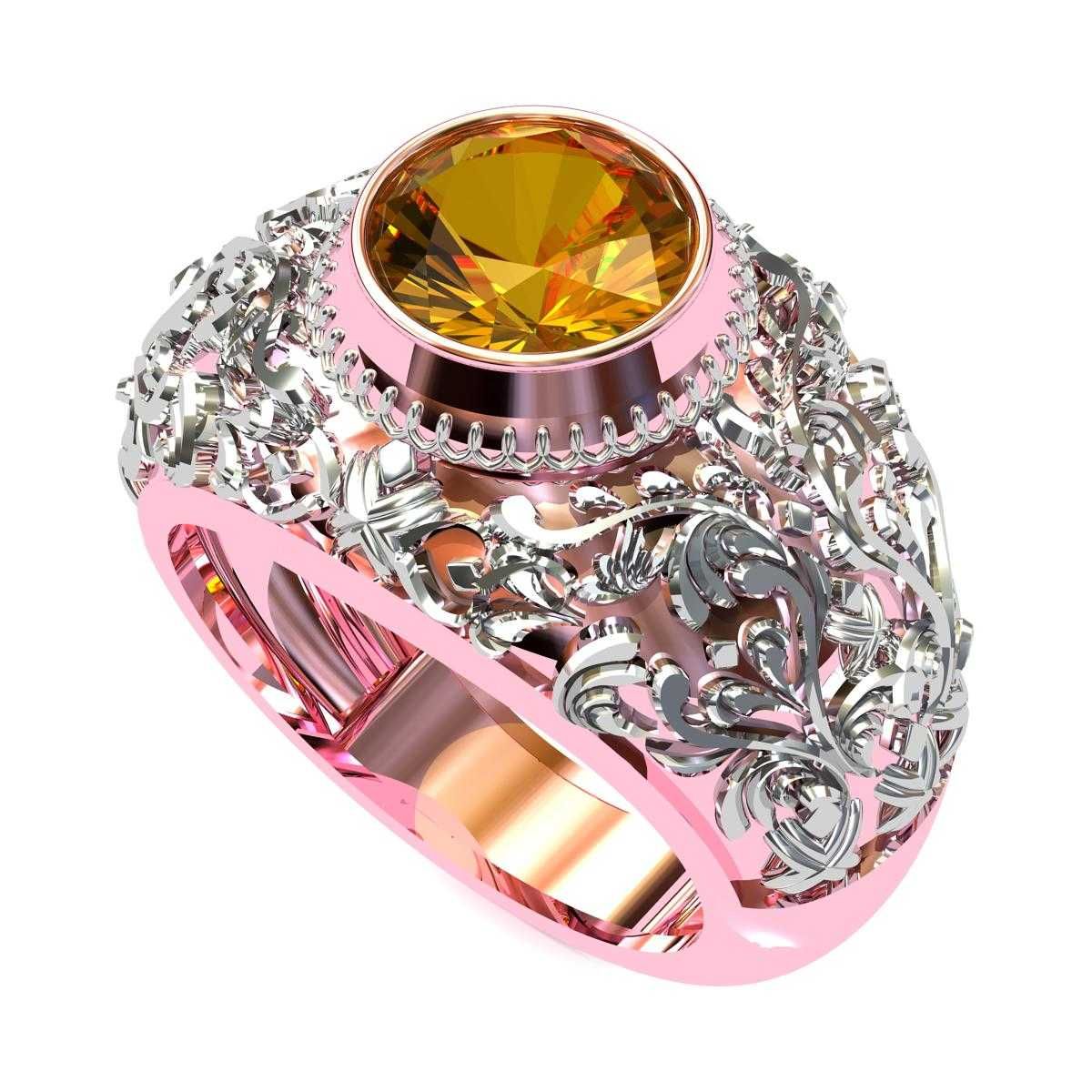 Rose Gold Citrine Cocktail Ring