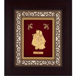 916 Gold Radha Krishna Photo Frame AJ-16