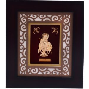 916 Gold Krishna With Cow Photo Frame AJ-11