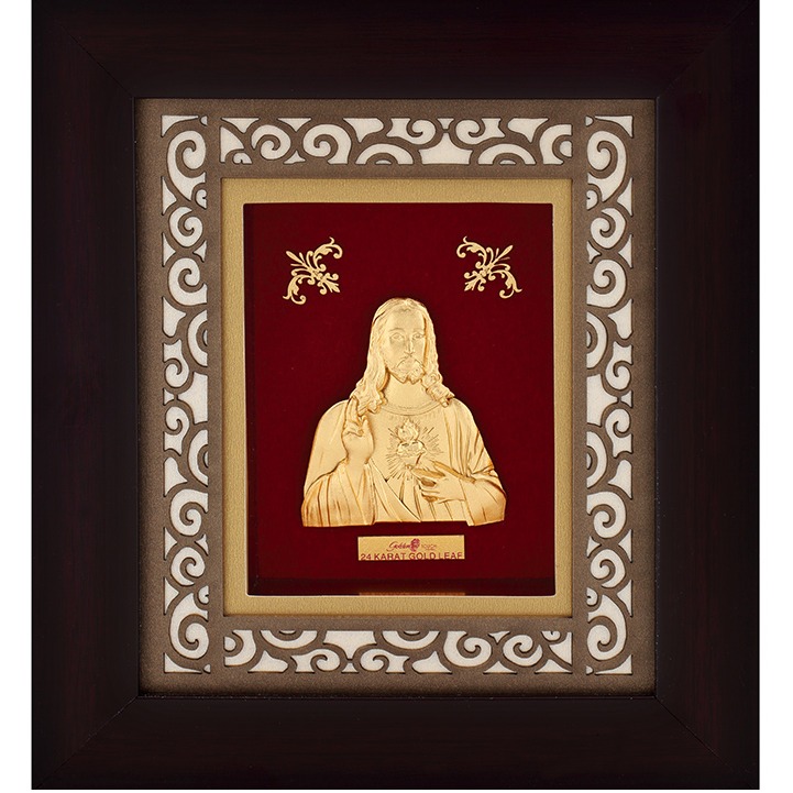 916 Gold Plated Jesus Photo Frame AJ-10