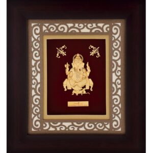 22K Gold Plated Ganeshji Photo Frame AJ-06