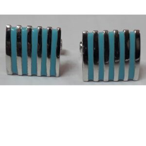 cufflink in silver with enamel