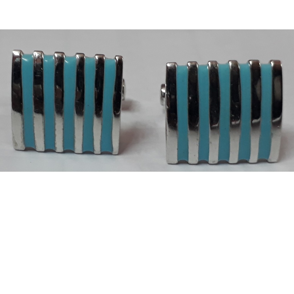 cufflink in silver with enamel