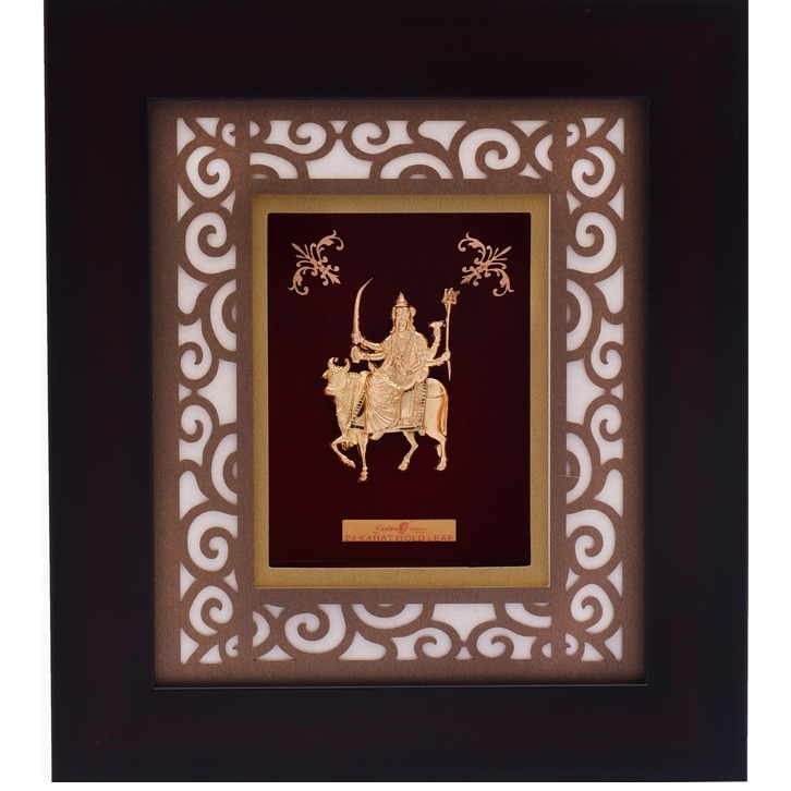 (18.5x21 cm)god umiya mata ji divine photo frame 24 k gold