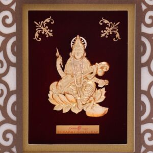 (18.5x21 cm)god saraswati ji divine photo frame 24 k gold