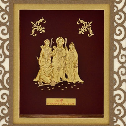 (18.5x21 cm)god ramdarbar divine photo frame 24 k gold - Image 2