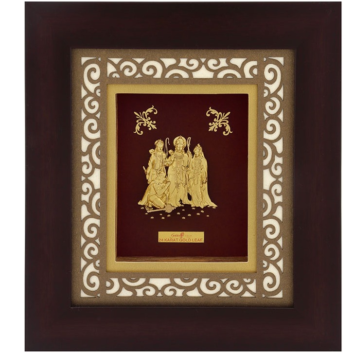 (18.5x21 cm)god ramdarbar divine photo frame 24 k gold