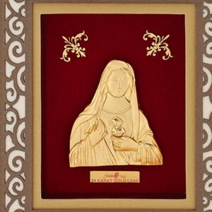 (18.5x21 cm)god mother mary  divine photo frame 24 k gold