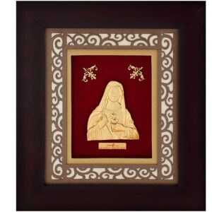 (18.5x21 cm)god mother mary  divine photo frame 24 k gold