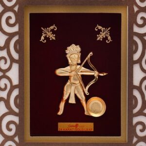 (18.5X21 CM)GOD GHANTA KARAN MAHAVIR JI DIVINE PHOTO FRAME 24 K GOLD