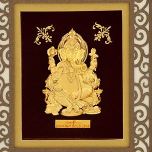 (18.5x21 cm)god ganesh ji divine photo frame 24 k gold LEAF