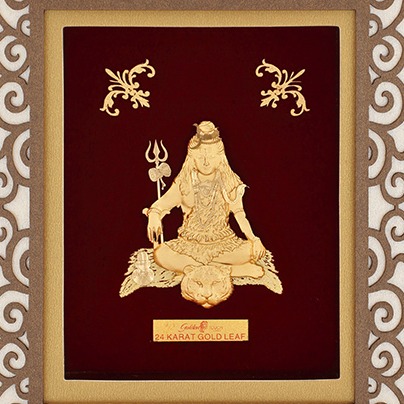 (18,5X21 CM)GOD SHIV JI DIVINE PHOTO FRAME 24 K GOLD - Image 2