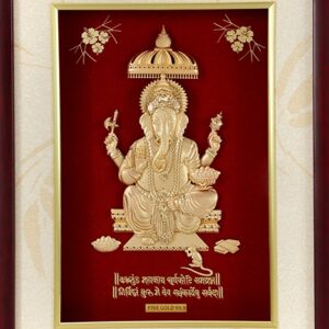 (36X48 CM)GOD GANESH JI DIVINE PHOTO FRAME 24 K GOLD