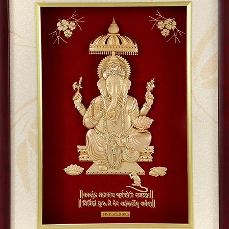 (36X48 CM)GOD GANESH JI DIVINE PHOTO FRAME 24 K GOLD - Image 2