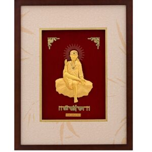 (33X42 CM)GOD SAI BABA JI DIVINE PHOTO FRAME 24 K GOLD
