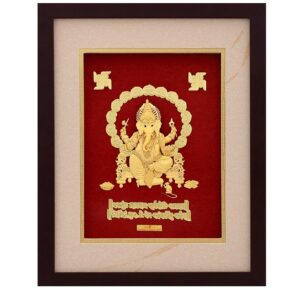 (24X30 CM) God ganesh ji divine photo frame 24 k gold
