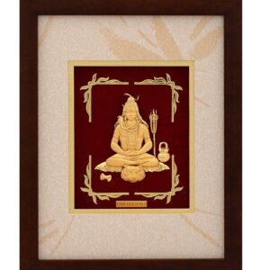 (20X25 CM) God shiv ji divine photo frame 24 k gold