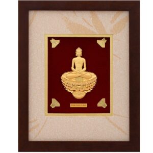 God mahaveer ji divine photo frame 24 k gold