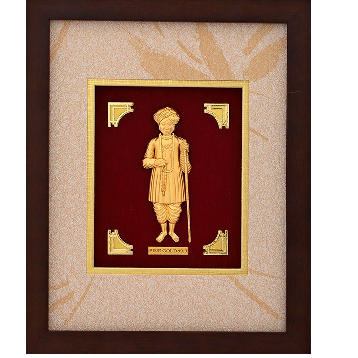 GOD JALARAM  JI DIVINE PHOTO FRAME 24 K GOLD