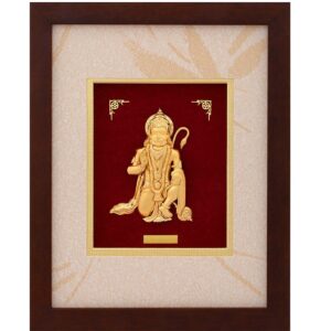 GOD HANUMAN JI DIVINE PHOTO FRAME 24 K GOLD
