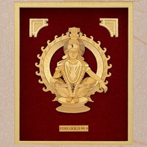24 K GOLD GOD AYYAPPA  DIVINE PHOTO FRAME
