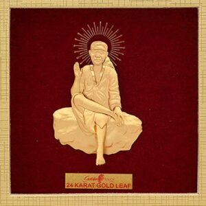 24 K GOLD GOD SAI BABA DIVINE PHOTO FRAME