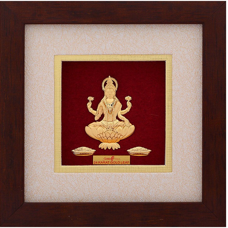 24 K GOLD GOD LUXMI JI DIVINE PHOTO FRAME