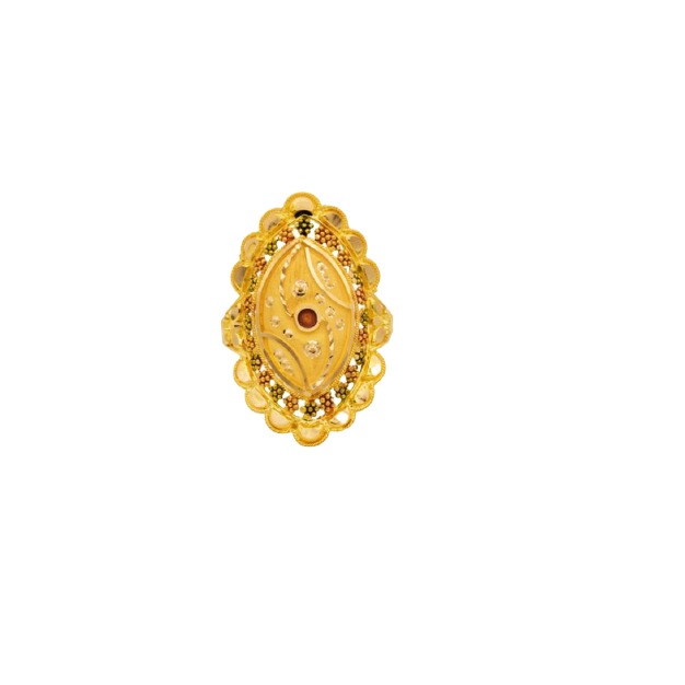 22 k  lightwt  YELLOW gold ladies ring RJ-LRG-005