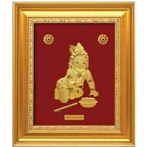 24k gold plated ladoo gopal photo frame rj-pga06