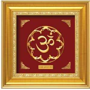 24 K GOLD "OM" ROUND PHOTO FRAME RJ-PGA19