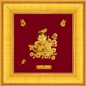 24 K GOLD GOD GANESHA WITH SHIVLING PHOTO FRAME RJ-PGA12