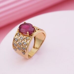 18k yellow gold fancy Ruby ring