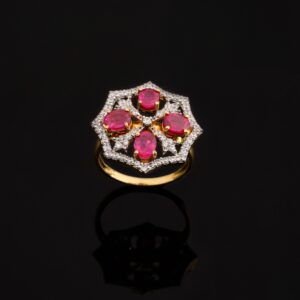 18kt floral ruby ring