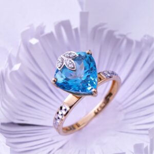 18KT Blue topaz ring