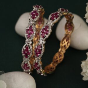 18KT ruby diamond bangles