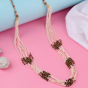 Multilayered Black And White Mala