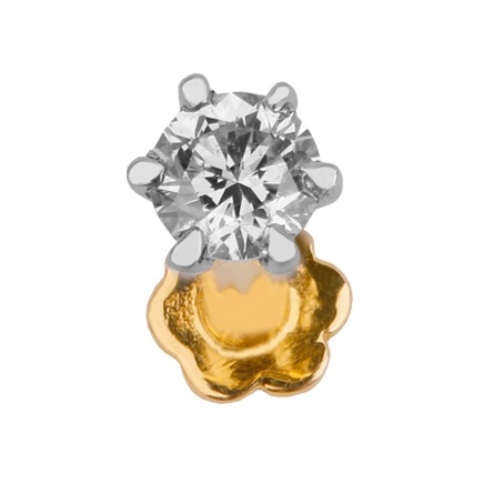 Traditional Gold And Diamond Nosepin