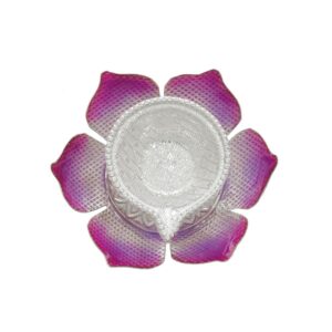 Flower Shape Attractive Silver Diya