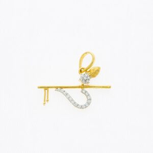 Krishna flute 22kt gold pendant