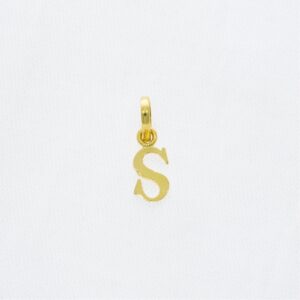 Caligraphic 18kt S Letter Gold Pendant