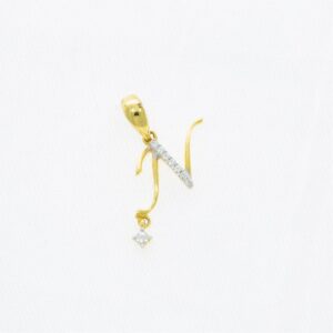 Dancing 18kt n letter gold pendant